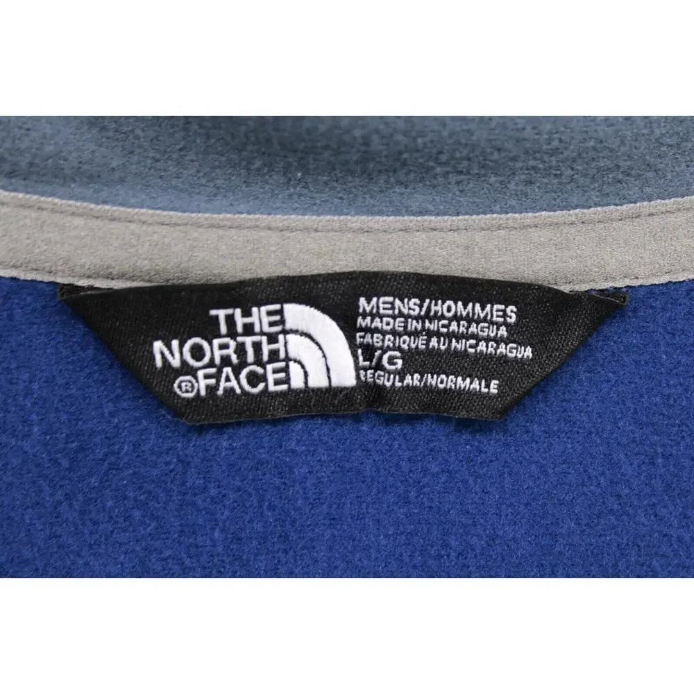 The North Face Men's Blue Gray Soft Shell Fleece Pullover 1/4 Zip Lightweight L